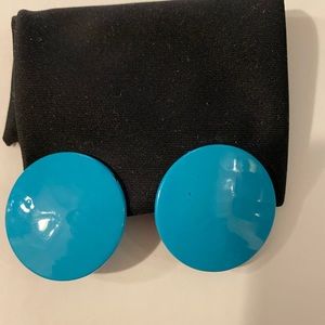 Blue clip on earrings